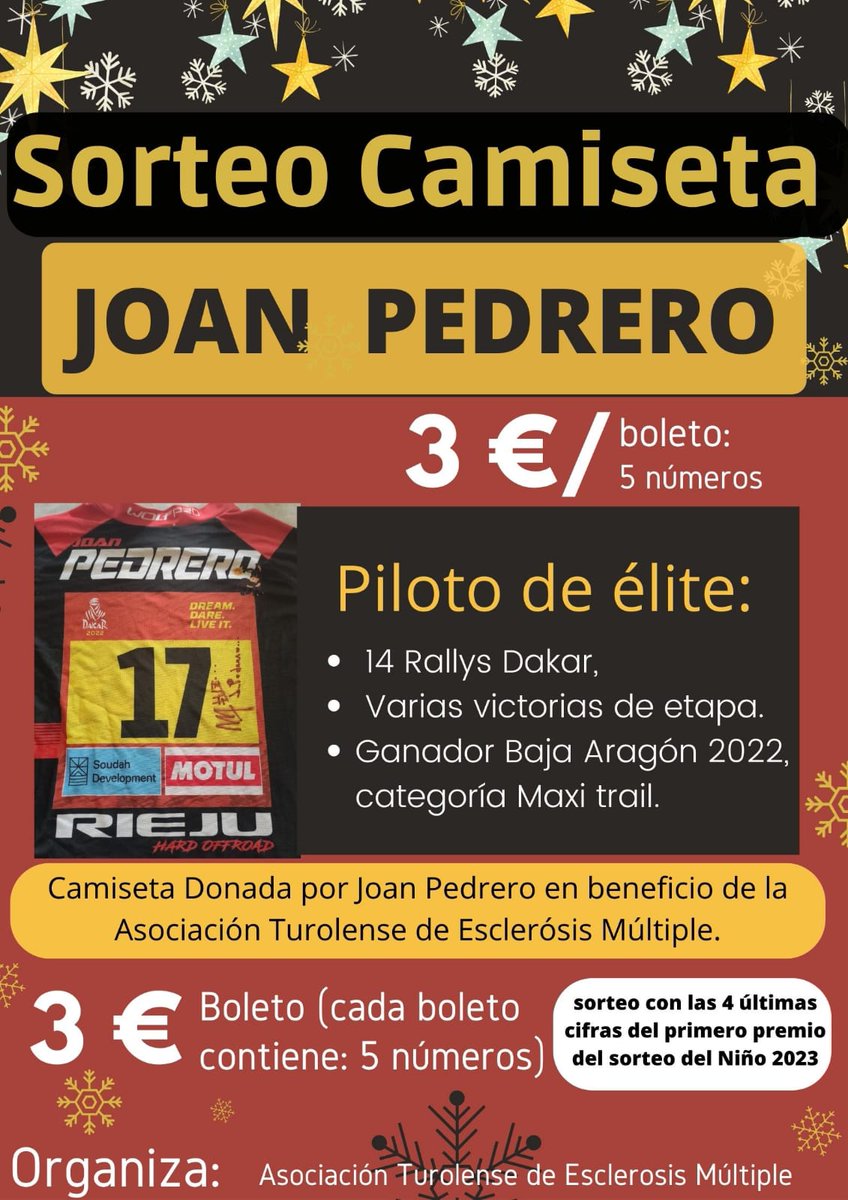 atuemteruel's tweet photo. #ATUEM #RifaSolidaria 
Muchísimas gracias a
@JoanPedrero Por su simpatía y cercanía cuando nos conocimos el pasado 2 de julio.
Ahora podéis haceros con la camiseta firmada de este campeón.
Más información en
https://t.co/ThM7zmxhf8 https://t.co/sZprlem6P7