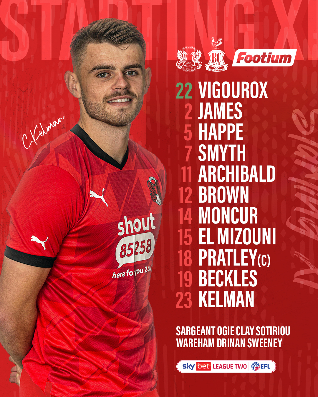 Leyton Orient on Twitter "💪 Your Leyton Orient team today! The O