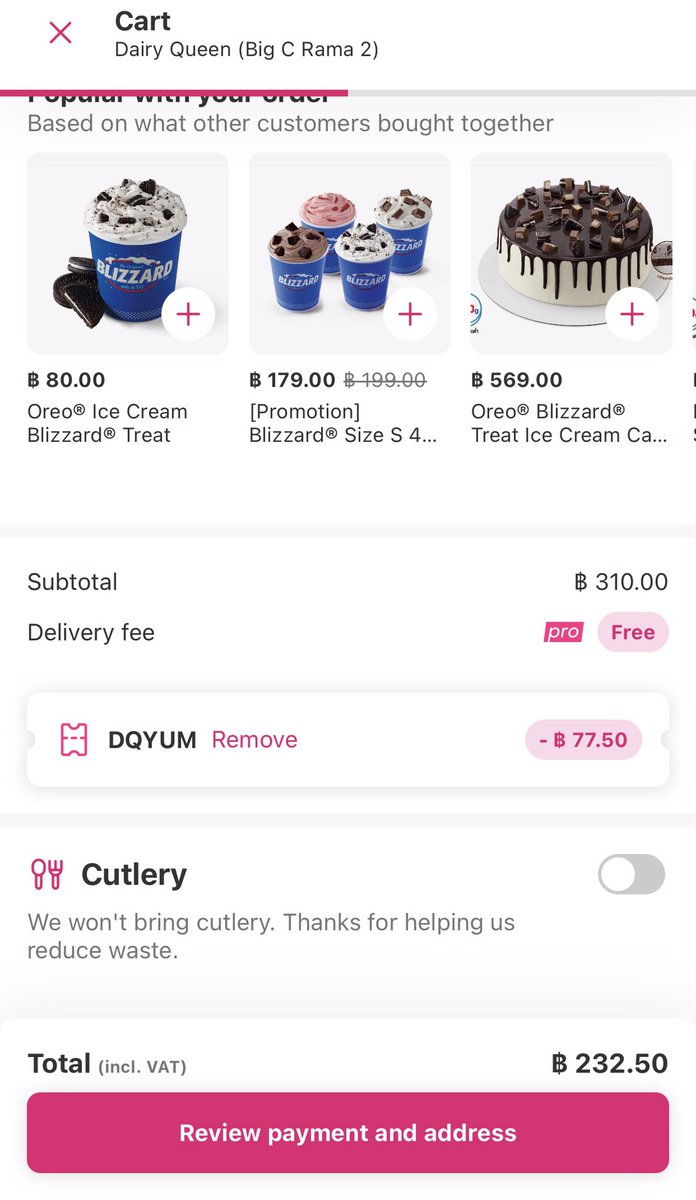 _c11pxy's tweet photo. [CR] อยากแชร์ 🍨 Blizzard ไซส์ XL 2 ถ้วย ตกถ้วยละ ~8️⃣0️⃣฿ +topอัลมอนด์ 15฿ +topบราวน์นี่ 15฿ +DQ คุกกี้ 35฿ ที่แอพ Foodpanda🐼 กรอกโค้ด : DQYUM (สั่ง 300฿ ลด25% สูงสุด 90฿) คุ้มมม #_c11pxy #ถูกและดีบอกต่อ #ถูกและดี #อร่อยไปเเดก https://t.co/FCcZWw72vc