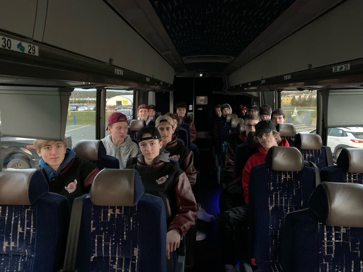 HSFalconHockey's tweet photo. On the road to Marystown for the weekend and looking forward to some good hockey vs @mchs_nl and @bonshockey https://t.co/IhkCvaBGSQ