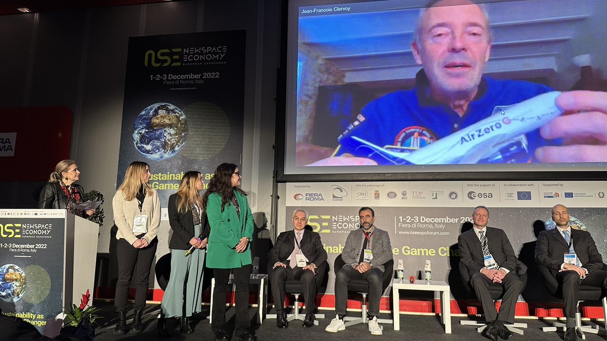 Congratulations to the 3 winners of the #NSE2022 Student Challenge!

1) Giulia Cambone ✈️
2) Arianna Borrelli 🏆
3) Rosa Colacicco 🏆

Giulia will experience true microgravity on board <a href="/AirZeroG/">Air ZeroG ✈️</a>, with <a href="/astro_JFrancois/">Jean-François Clervoy</a>!