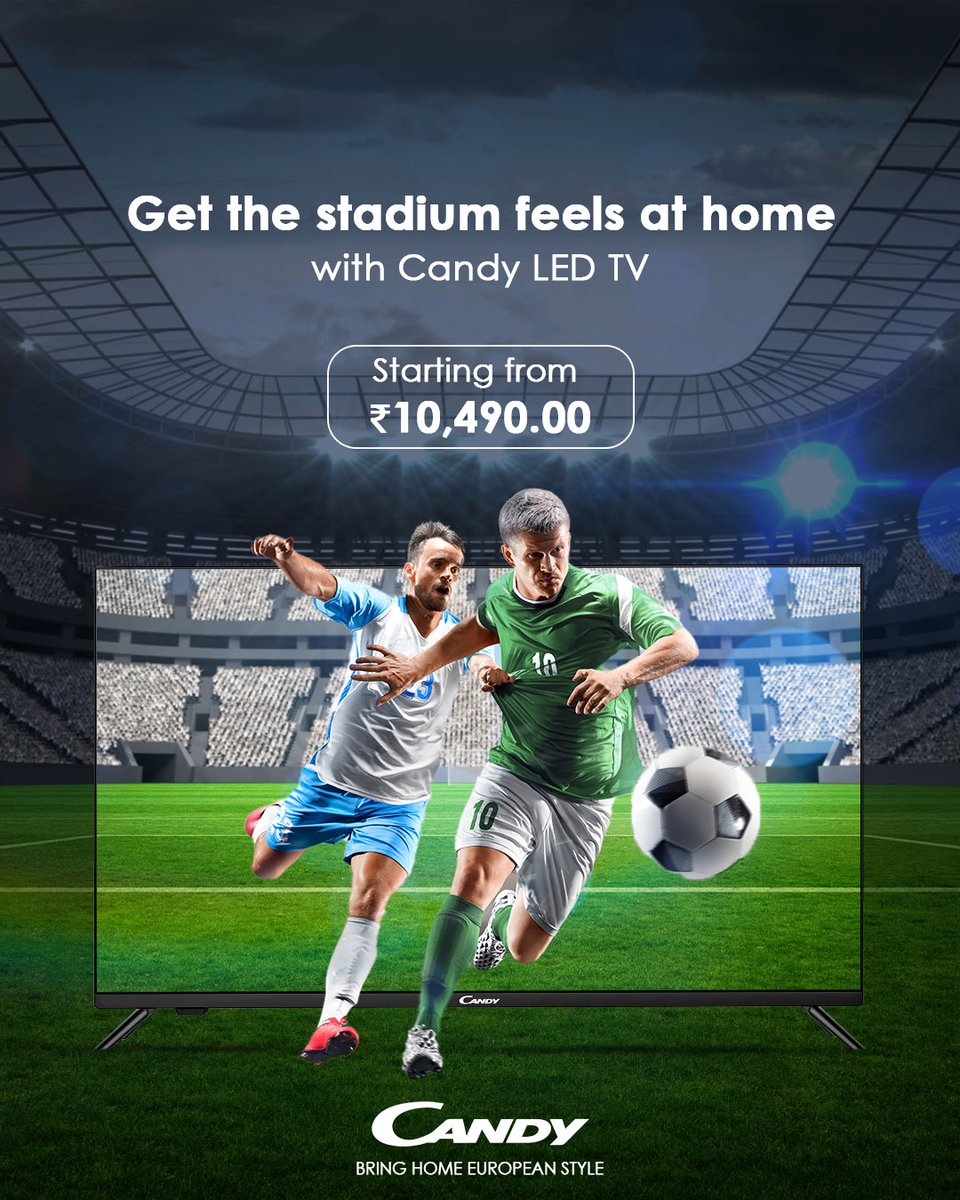 AppliancesCandy's tweet photo. From matches to movies, experience the best of both with Candy. 
Get a smart experience with premium features like smart AI, Android technology &amp; more. 

Explore more offers &amp; shop at https://t.co/FbMDImnQKx 

#Candy #CandyIndia #CandyLEDTV #CandyAppliances https://t.co/dCYeEx3XjL