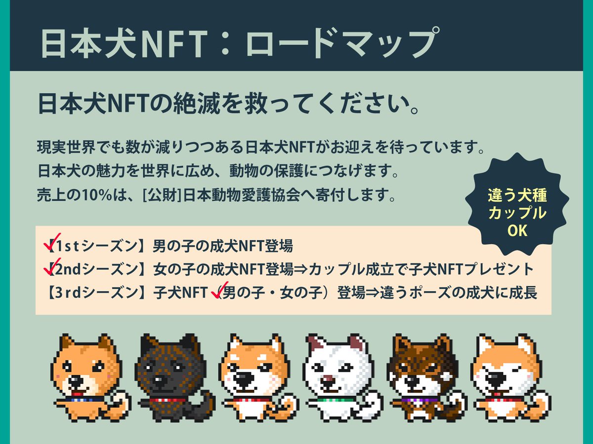 べべ｜日本犬NFT、寄付15ヶ月継続 tweet media