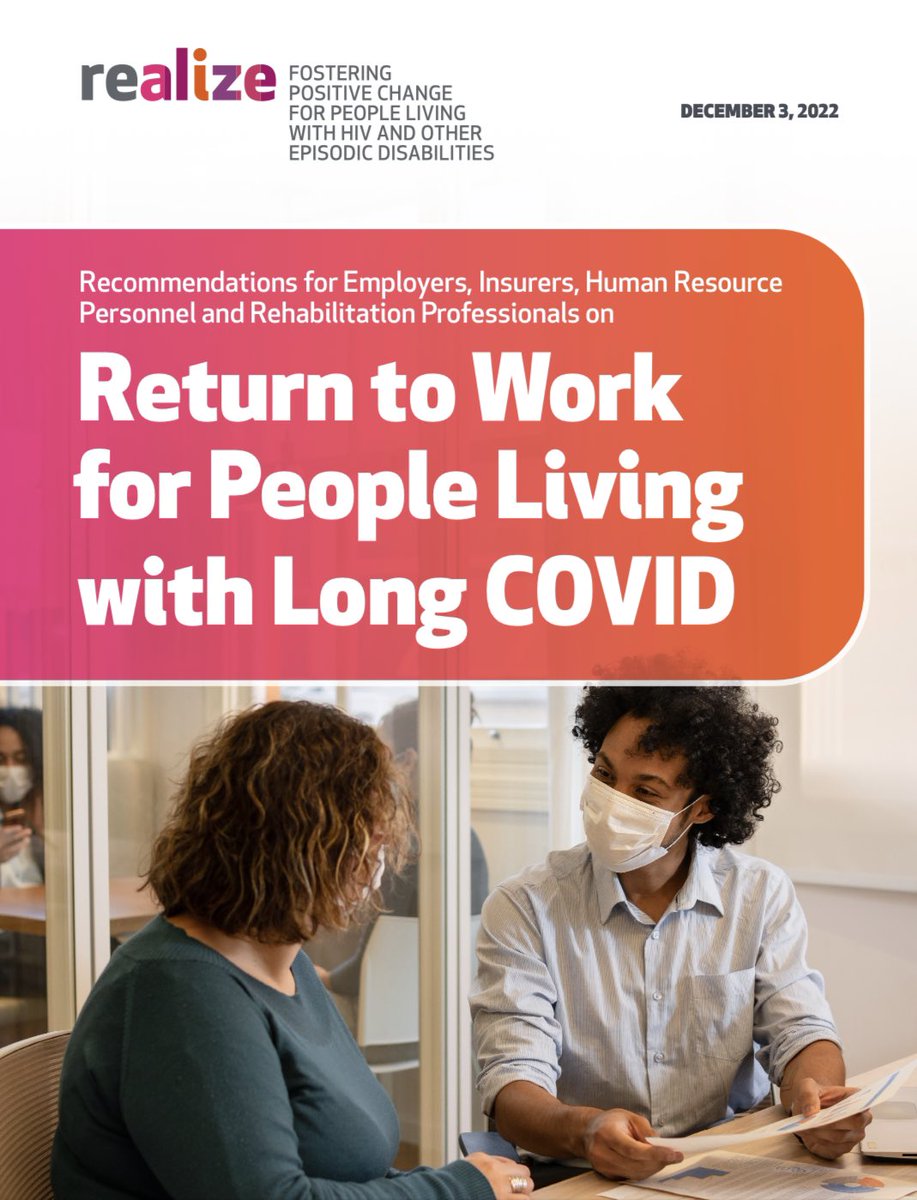 Published today in partnership with <a href="/HIVandRehab/">Realize</a> <a href="/LongCOVIDPhysio/">Long COVID Physio</a> <a href="/UofTCOVIDRehab/">Rehabilitation Science Research Network for COVID</a> <a href="/PhysioCan/">Canadian Physiotherapy Association</a> 

“Return to Work for People Living with #LongCOVID: recommendations for employers, insurers, human resources personnel and rehabilitation professionals” 

realizecanada.org/wp-content/upl…