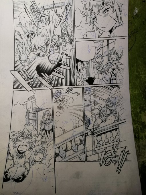 全ペン入れとホワイト修正、トーンの指定が完了。アシスタントに回します。 