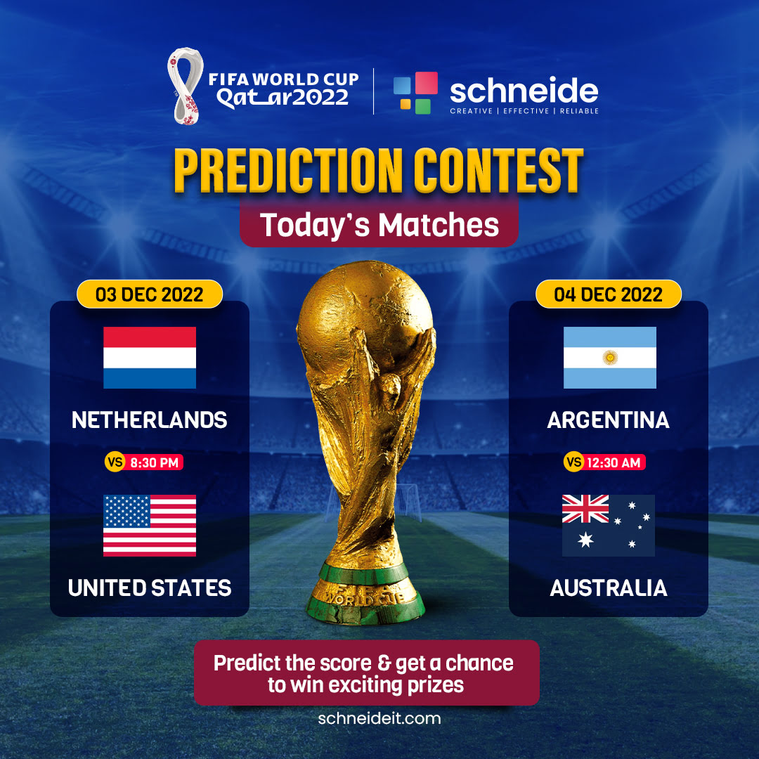 schneideit's tweet photo. WHO WILL WIN?
Its time to predict the scores for #PreQuarter matches.
👉To participate: https://t.co/WH3wDQvdEg
#FIFAWorldCupQatar2022 #FIFA2022 #WorldCup2022 #QatarWorldCup #PredictionContest #ContestAlert #FIFAContest #WorldCupContest #FootballWorldCup #KnockOutStage https://t.co/f5hgoppy0u