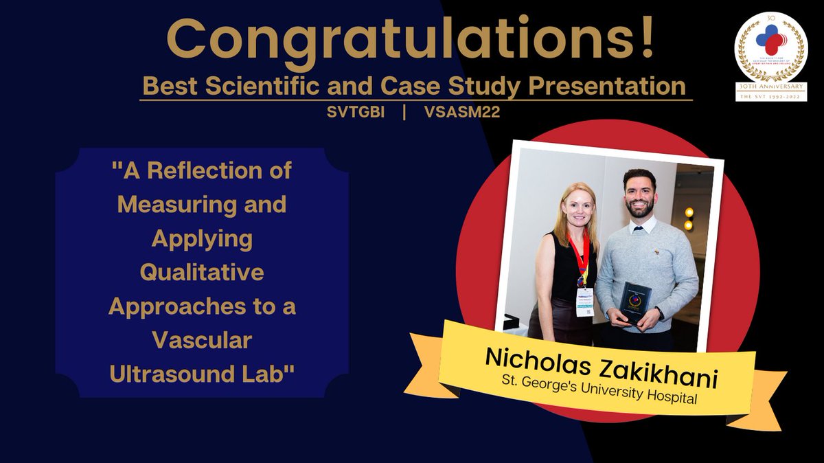 svtgbi's tweet image. Congratulations to Nicholas Zakikhani for winning the Best Scientific and Case Study Presentation at this years VSASM in Brighton!

#SVTGBI #VSASM22
