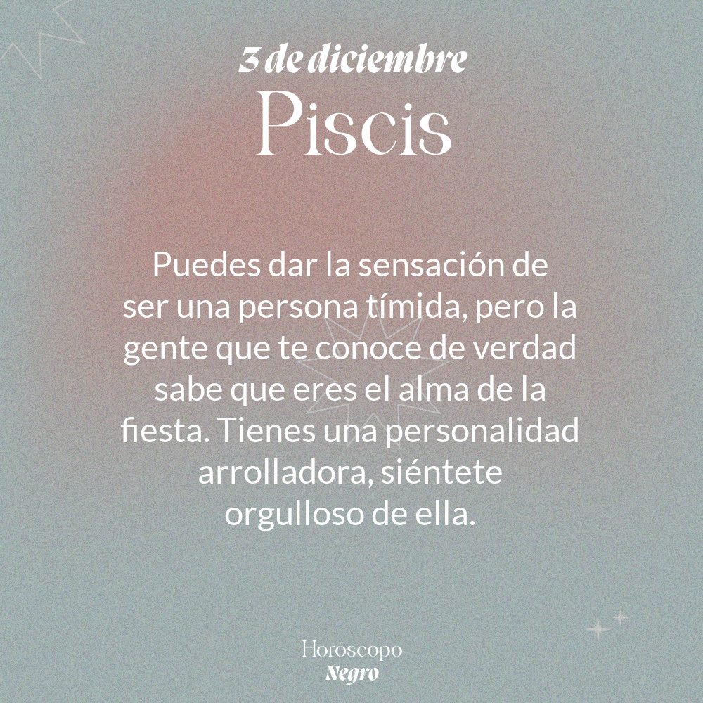 piscis_hn's tweet photo. El horóscopo diario del 3 de diciembre para Piscis 🔮♓ #horoscoponegro #horoscopodiario https://t.co/3xVKwTzWjL