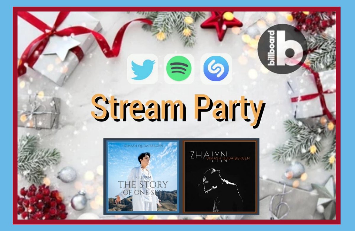 PDear152's tweet photo. 🚨DIMASH STREAM PARTY🚨

The 1st Holiday Season Saturday Spotify Stream Party starts now 😎

Take screenshots, interact for Billboard, tag tweets with @dimash_official 
#Zhalyn 
#TheStoryOfOneSky 
#DimashStreamingParty 

Playlist ⬇️ 
https://t.co/NqWJgegH3G https://t.co/RigON5qrLq