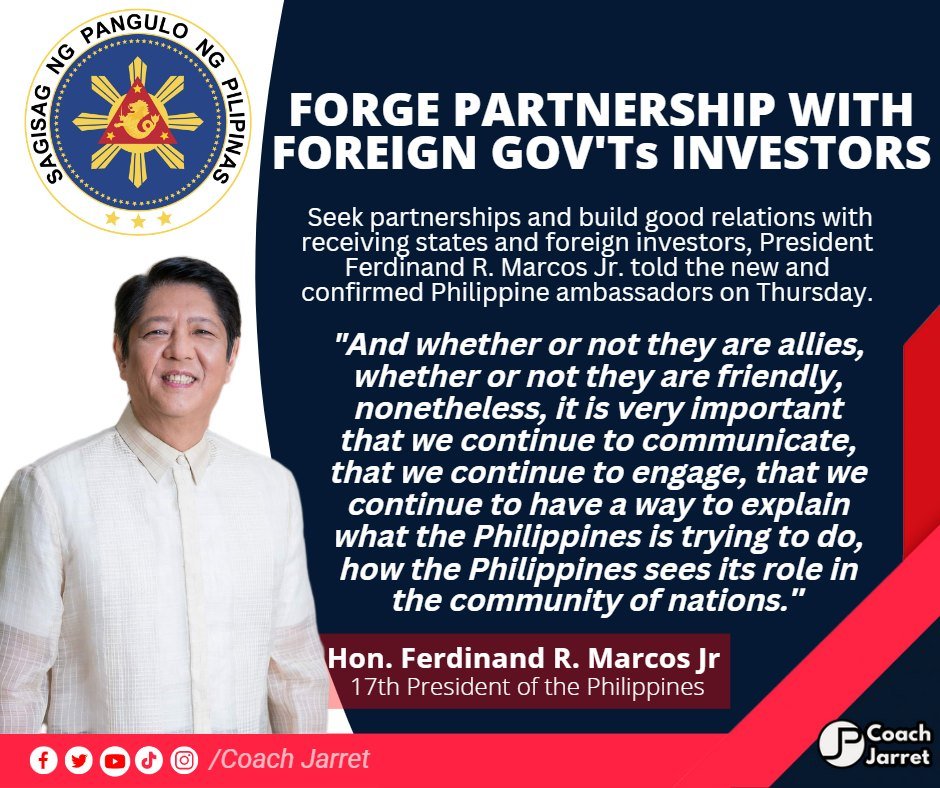This is the kind of leadership I have been waiting for, the leadership of President Marcos Jr. We can all agree that the Philippines is open for business and we welcome all foreign investors from any country. We want a business partnership with everyone and not enemies.
