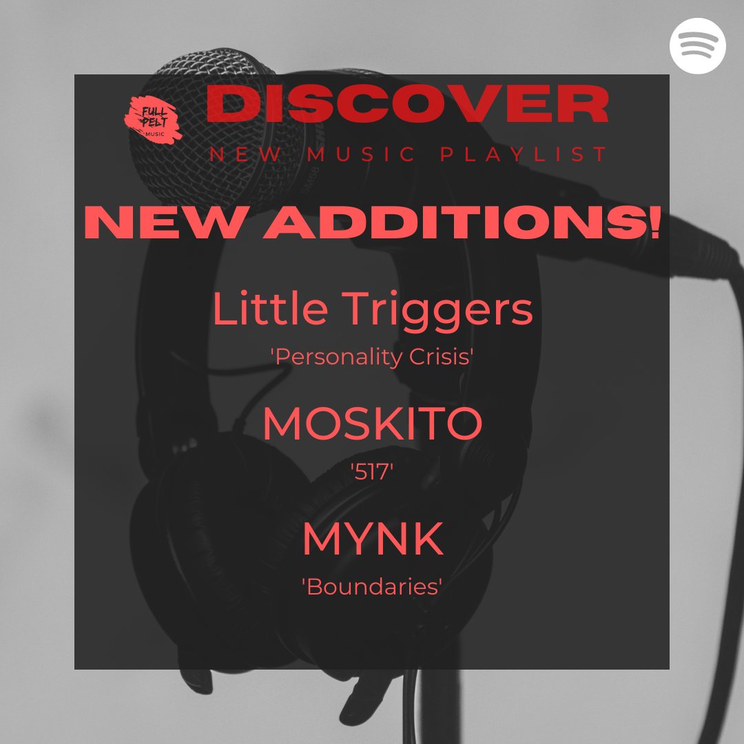 NEW ADDITIONS to our 'Discover' New Music Playlist this week -

@LittleTriggers_ - 'Personality Crisis'
<a href="/moskitouk/">MOSKITO</a> - '517'
<a href="/mynkbanduk/">MYNK</a> - 'Boundaries'

Listen, Follow &amp; Discover your new favourite act 👇

spoti.fi/3Hikson