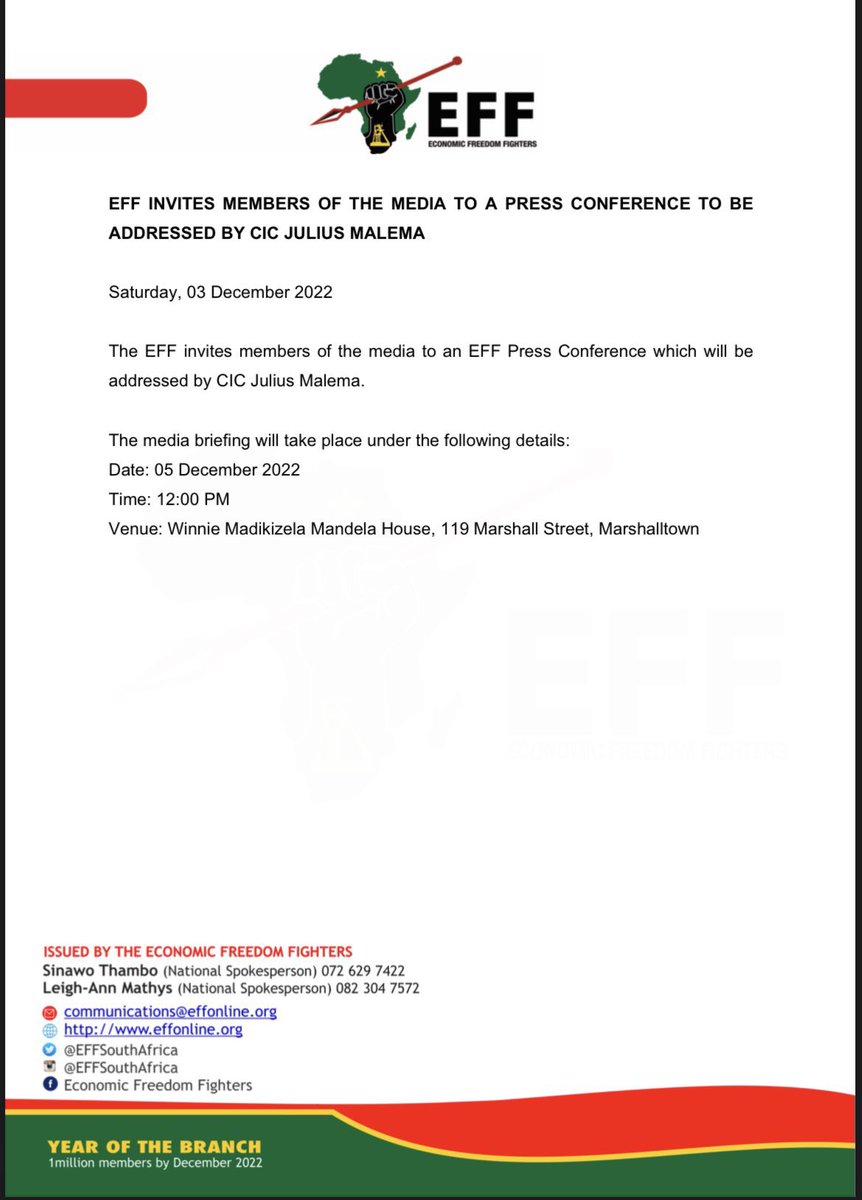 Tsiiiiii….Let’s all tune in to all social platforms of <a href="/EFFSouthAfrica/">Economic Freedom Fighters</a> an listen to President <a href="/Julius_S_Malema/">Julius Sello Malema</a>