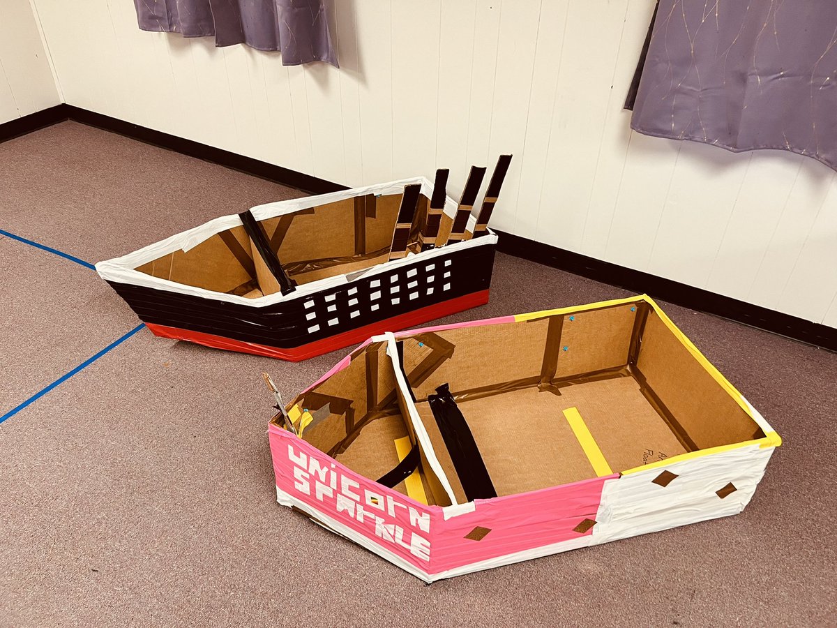 Boats are ready to take their Maiden Voyage at MHS pool today. 3rd&amp;4th grader Reach students have worked 12 weeks/over 24 hours on design,redesign,build, &amp; decorating.  <a href="/NicholsSawmill/">Nichols Sawmill Elementary</a> #LyonElementary #MagnoliaRegatta2022 @MISD_ElemAdvAca