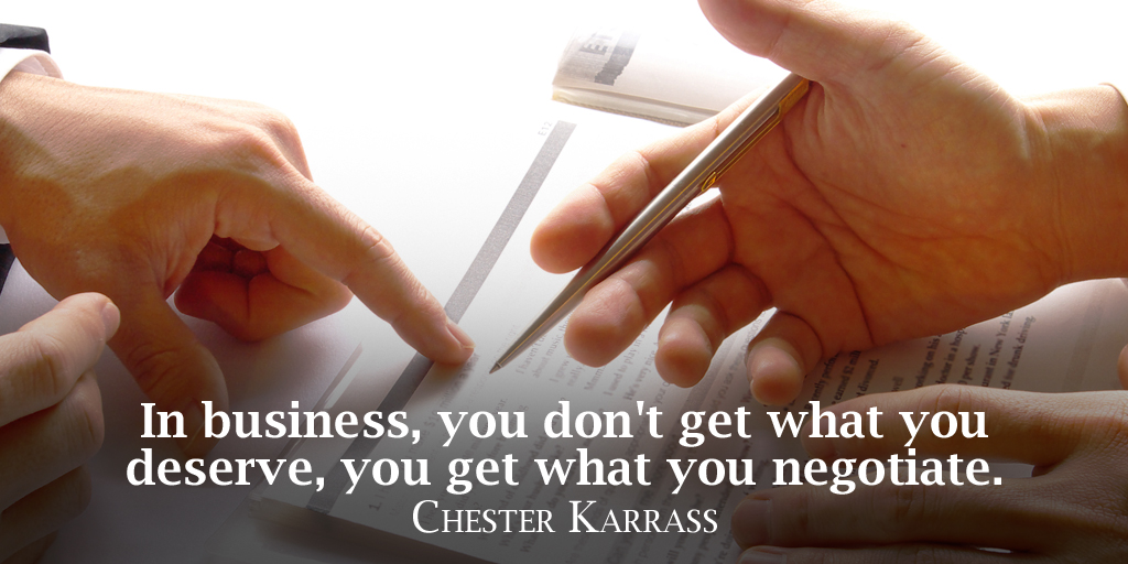 test Twitter Media - In business, you don't get what you deserve, you get what you negotiate.  - Chester Karrass #quote
#WeekendWisdom https://t.co/iQx48n4Sty
