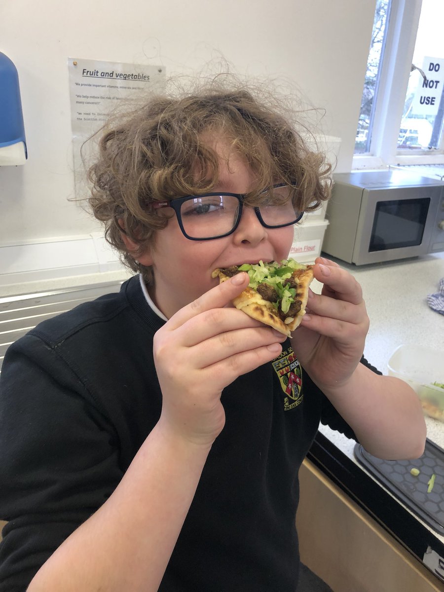 HomeHuntly's tweet photo. Andrew, a keen cook, enjoys his lamb naan pizza. Raeburns the butchers donated the lamb to the Gordon Schools for St Andrew’s Day 2022. S1 and 2 pupils enjoyed learning about meat cookery. https://t.co/rGqMaJiqzN