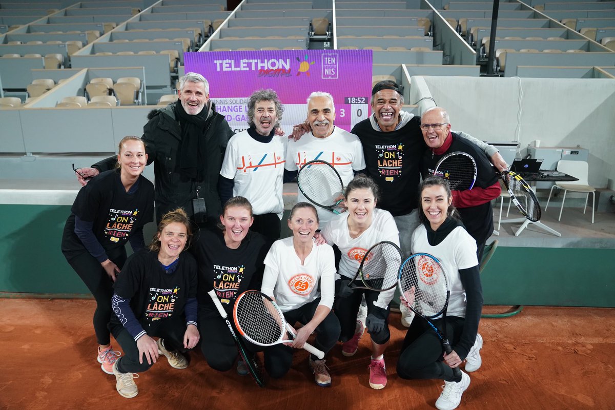💕 20 sets à 16 pour le plus long match de double sur le court Philippe-Chatrier, et déjà 18000€ pour le <a href="/Telethon_France/">AFM-Téléthon</a> 💪

On continue ! 

#relaistennissolidaire