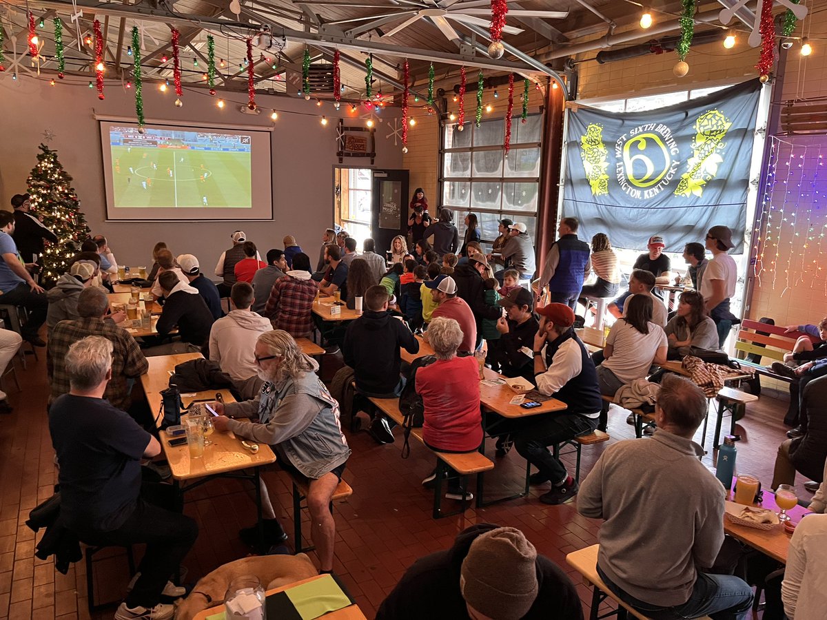 We are underway at <a href="/WestSixth/">West Sixth Brewing</a>! Come say Hi and enter our halftime giveaway. 💚🇺🇸