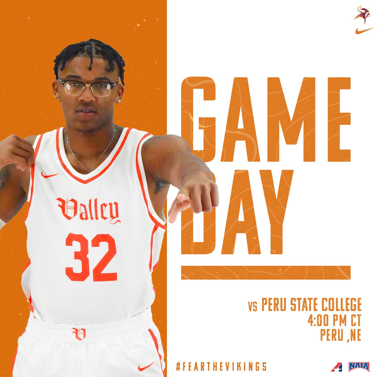 GAMEDAY 

🆚: PERU STATE COLLEGE
⌚️: 4:00 PM CT
🏟: PERU, NE
🖥: heartconferencenetwork.com/peru/?bfplayvi…

#valleywillroll #VikesUp #VikesAllIn