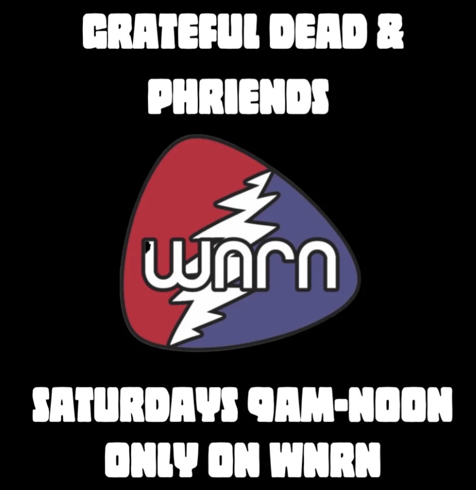 Make your Saturday mornings a little phriendlier w WNRN’s Grateful Dead & Phriends show! Get on the bus with hosts Marc & Edmund 9am-12pm ET to take a trip back to many a Dead show & hear jam bands playing today. Discover #TheBestShowEver on WNRN.org! #SupportWNRN