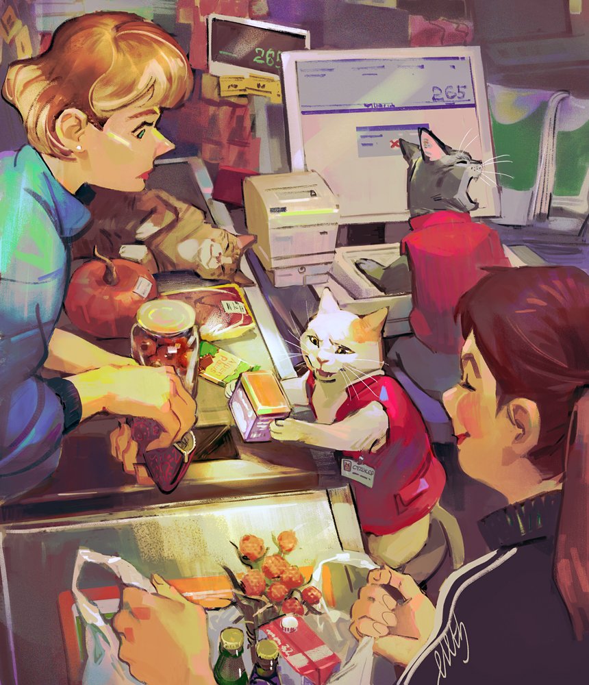 eleth_art's tweet photo. It's my Birthday today! 🎉🎉🎉 Have some grocery clerks!🥦 https://t.co/Hs51jkgUCW