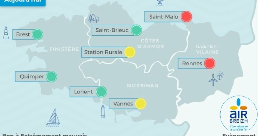 LeTelegramme's tweet photo. Particules très fines : il ne fait pas bon respirer dans l’est de la Bretagne ce week-end
➡️ https://t.co/1PHU90bIWB https://t.co/v42YHw4SE5