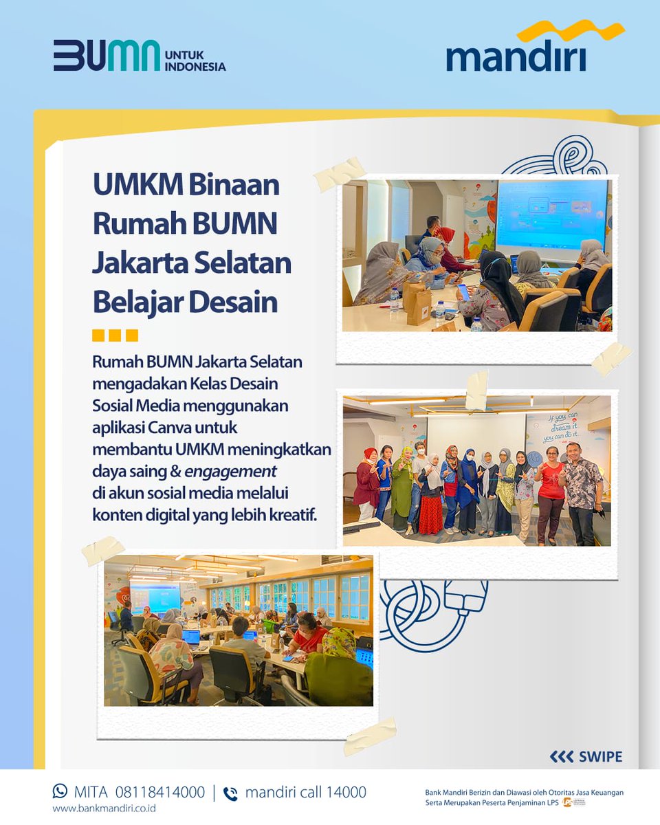 jeypou's tweet photo. Lewat kegiatan Tanggung Jawab Sosial &amp; Lingkungan, Bank Mandiri menjalankan berbagai kegiatan,mulai dr konservasi ekosistem laut, fasilitasi sktor pertanian,hingga pembinaan pelaku UMKM agr dpt bersaing diskala internasional lwat ajang Wirausaha Muda Mandiri #LivinUntukIndonesia https://t.co/OzWPKn0nXP