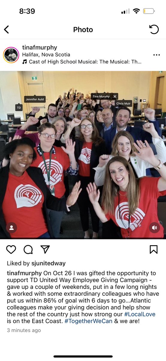 jsutherlandTD's tweet image. Proud to lead the United Way Employee Giving Campaign in Greater Nova Scotia….6 days left of the campaign, almost at our donation goal of 50,000-  I know our TD colleagues will step up to get us there! #UnitedWay #donate @TinaFMurphy @MuirChris_TD @StephTennant26 @JennAuld