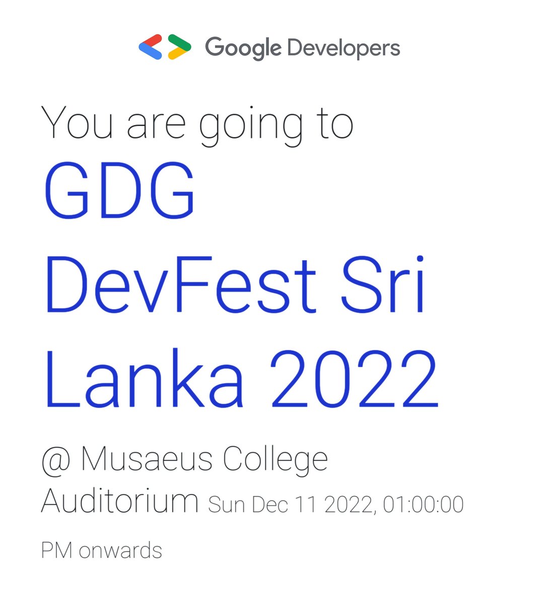AamilAliyar's tweet photo. I've registered for the #DevFestLK 2022 Main Conference and I'm looking forward to gain new experiences, networking, and experimentations. #LetsGrowTogether https://t.co/ZCwOTtuZn4
