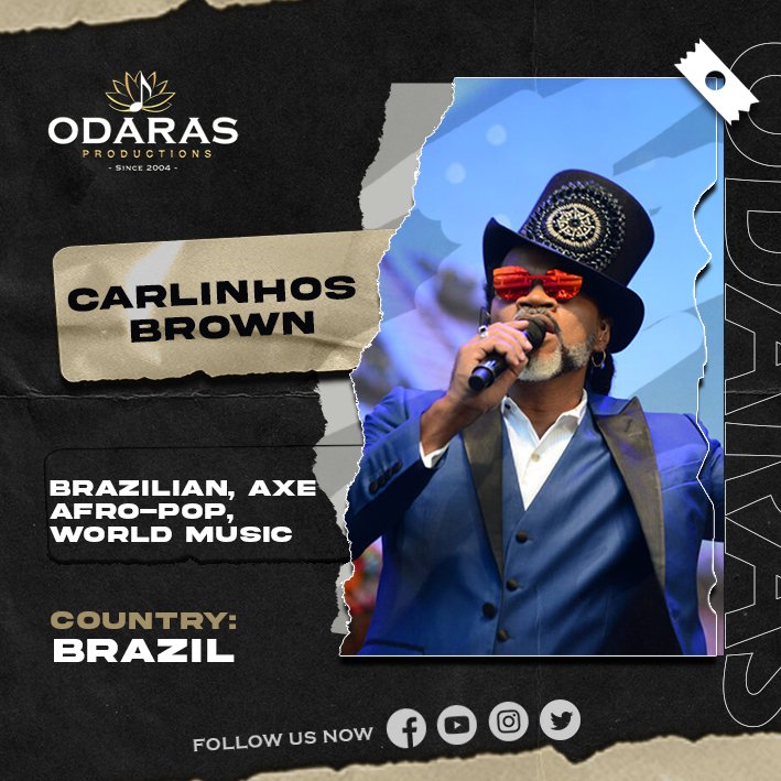 odarasprod's tweet photo. @carlinhosbrown has established himself over the years thanks to his charismatic stage ability.The 60 year-old award-winner Brazilian is a percussionist, composer and producer from Bahia Salvador.He manages to fuse bossa nova,reggae and salsa rhythms.  https://t.co/VbxqRCOVYZ https://t.co/8mrhneTibR