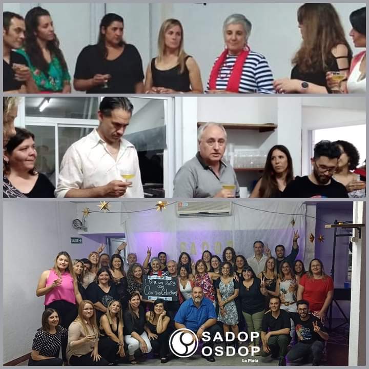 SADOPLAPLATA's tweet photo. Con la Presencia de integrantes de @sadopnacion @lmjaureguiberry Sec. Gremial y de José Luis Fernández Sec adjunto, las delegadas y delegados del SADOP La Plata y las compañeras trabajadoras de #OSDOP, despedimos el año con la convicción de siempre. https://t.co/77g9XFXkHP