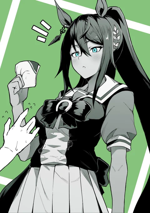 最近絵をあげれなかったのでモノクロイラスト再掲します。#ウマ娘 