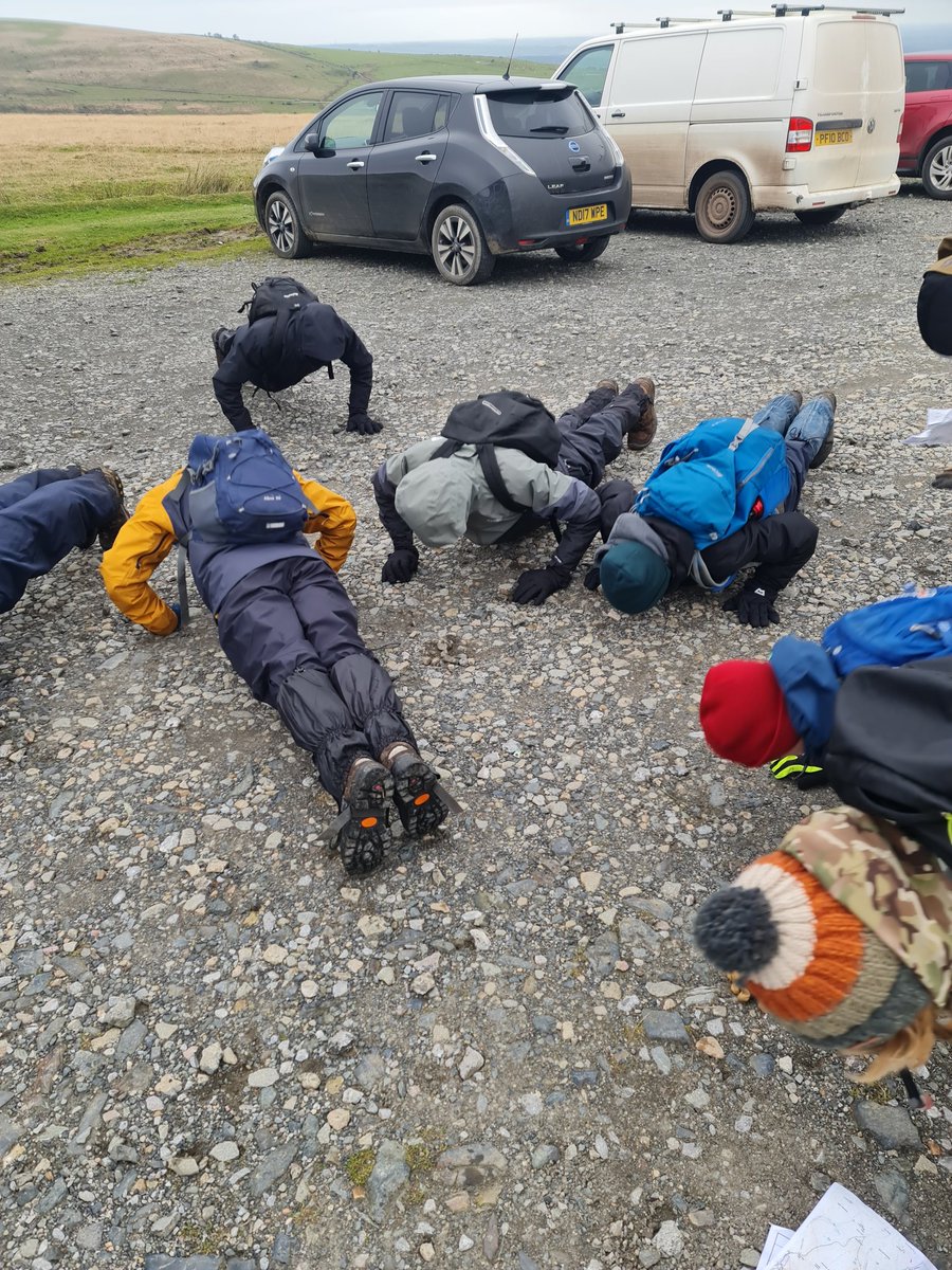 Ten Tors training on Dartmoor today. Learning how to conduct safe river crossings and Range safety. Also some press－ups to assist with listening to instructions.  😉