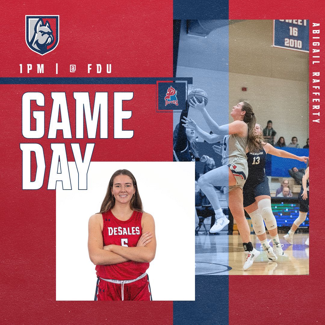 desales_wbb's tweet photo. We are on the road for a 1:00 MAC Freedom matchup vs. FDU. 
Go dawgs! 🐶🐾 https://t.co/Ecv93NNhjm