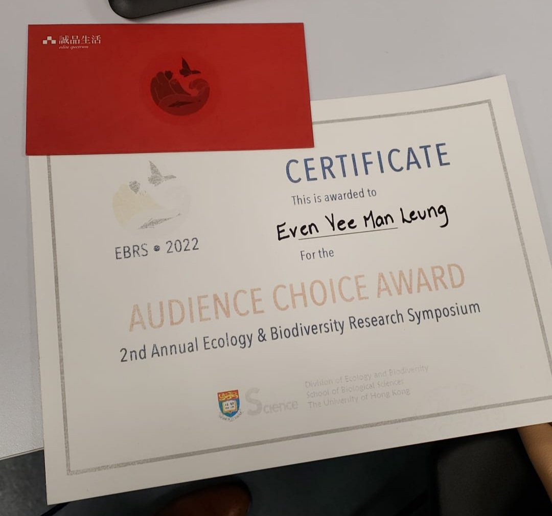 Wonderful lightning talk experience at #EBRS2022! Big thanks to my supervisors <a href="/bonebraking/">Timothy Bonebrake</a> <a href="/dr_dingle/">Dr Caroline Dingle</a>, organizers <a href="/HKU_BGSA/">HKU Biology Graduate Student Association</a>, and those who liked my work on illegal timber trade network analysis! 

Next up: #BES2022🇬🇧🇬🇧

#illegalwildlifetrade #Academictwitter #phdlife #phdchat