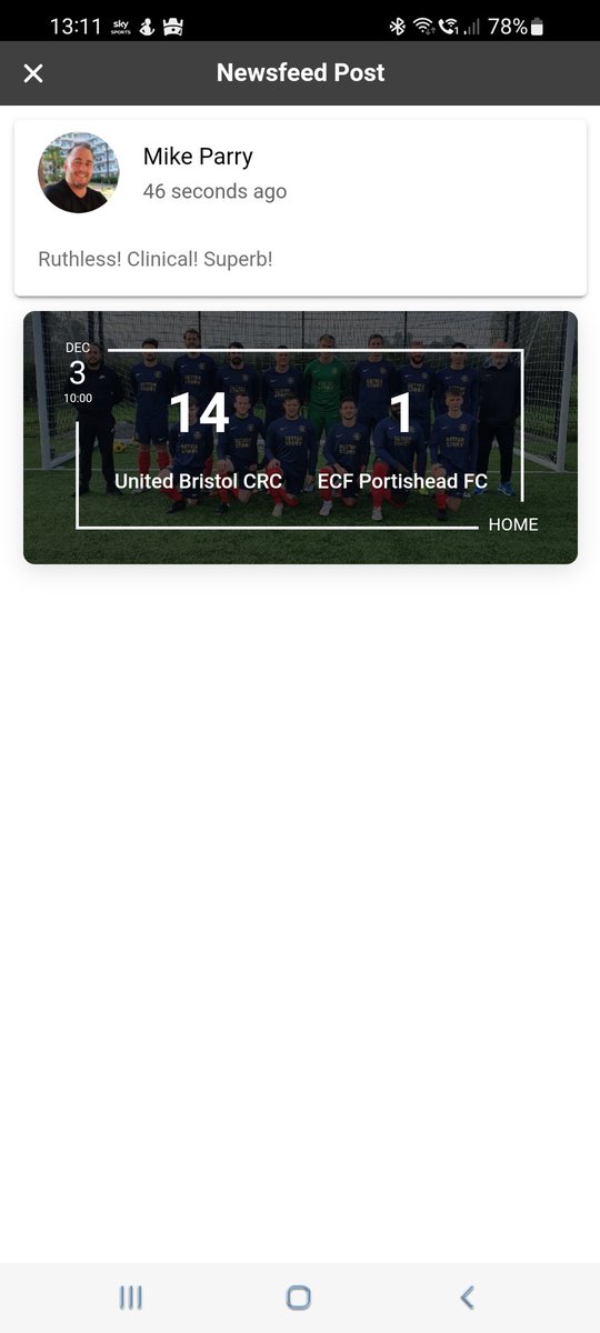 Wow!!! Absolute hats off to all the players this morning! We were superb! Pressed, efficient on the ball and attacked with menace! @UnitedBristolFC CRC what a squad!!! ❤️👊🏼 @swsportsnews @SevernSport @BristolChurches #BristolFootball #SaturdayMorning #Ruthless #Clinical #Superb