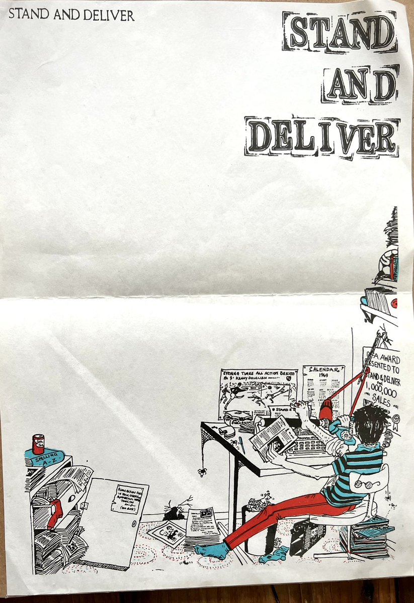 johndingwall's tweet photo. Stand and Deliver fanzine headed paper 1980, designed and drawn by my mum #punk #diy #analogueyears #indie #havingaclearout https://t.co/LGM7EcL65b