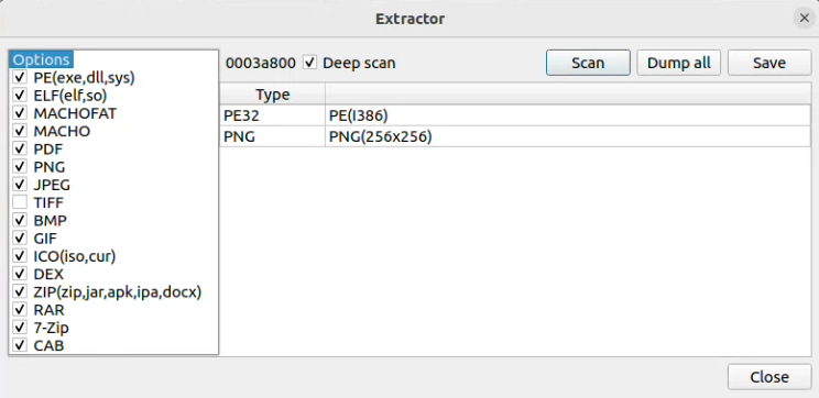horsicq's tweet photo. A new feature will appear in the new version of Detect It Easy(DiE) - Extractor. Allows you to search for hidden files and extract them.
#detectiteasy #reversing #hacker #infosec #malware #hacking #programming #opensource #cybersecurity https://t.co/QUV3cnAhR3