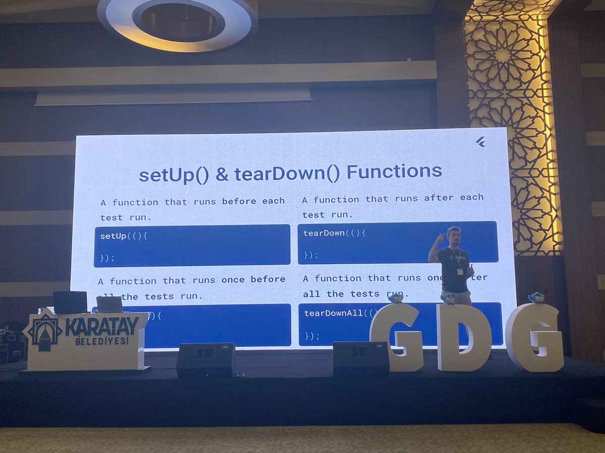 kadriyemct's tweet photo. Göktuğ’un (@BGoktugOzdemir )’un Flutter Test üzerine harika sunumu 😁
💙 @GDGKonya #flutter #devfestkonya https://t.co/ap01srwwu8