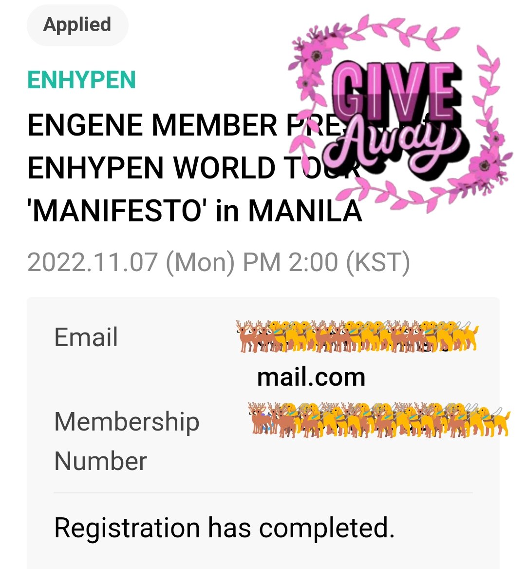 jakekeheehee's tweet photo. GIVE AWAY

1 membership presale code
Enhypen Manifesto in Manila

🌟Only for: Heeseung/Jake's or Heejakestan
🌟RT &amp; follow me

#MANIFESTO_IN_MANILA 
#ENHYPENinMANILA https://t.co/jlJNXUKyQk