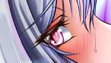 solo 1girl close-up slit pupils red eyes eye focus blush  illustration images