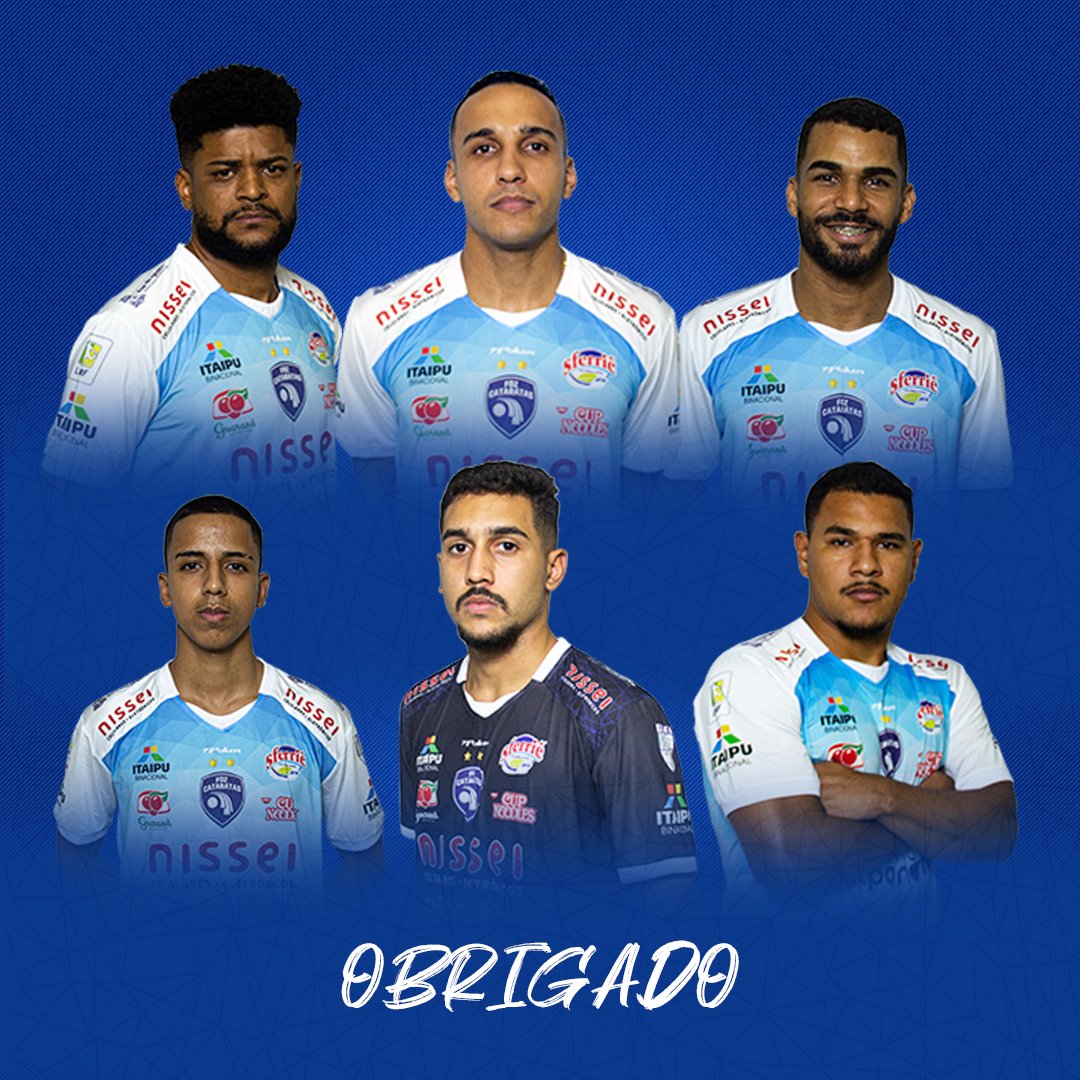 O Foz Cataratas Poker Futsal anuncia a não renovação dos contratos dos atletas Gê, Biel, Churrasco, Olavo, Feijão e Gustavo.