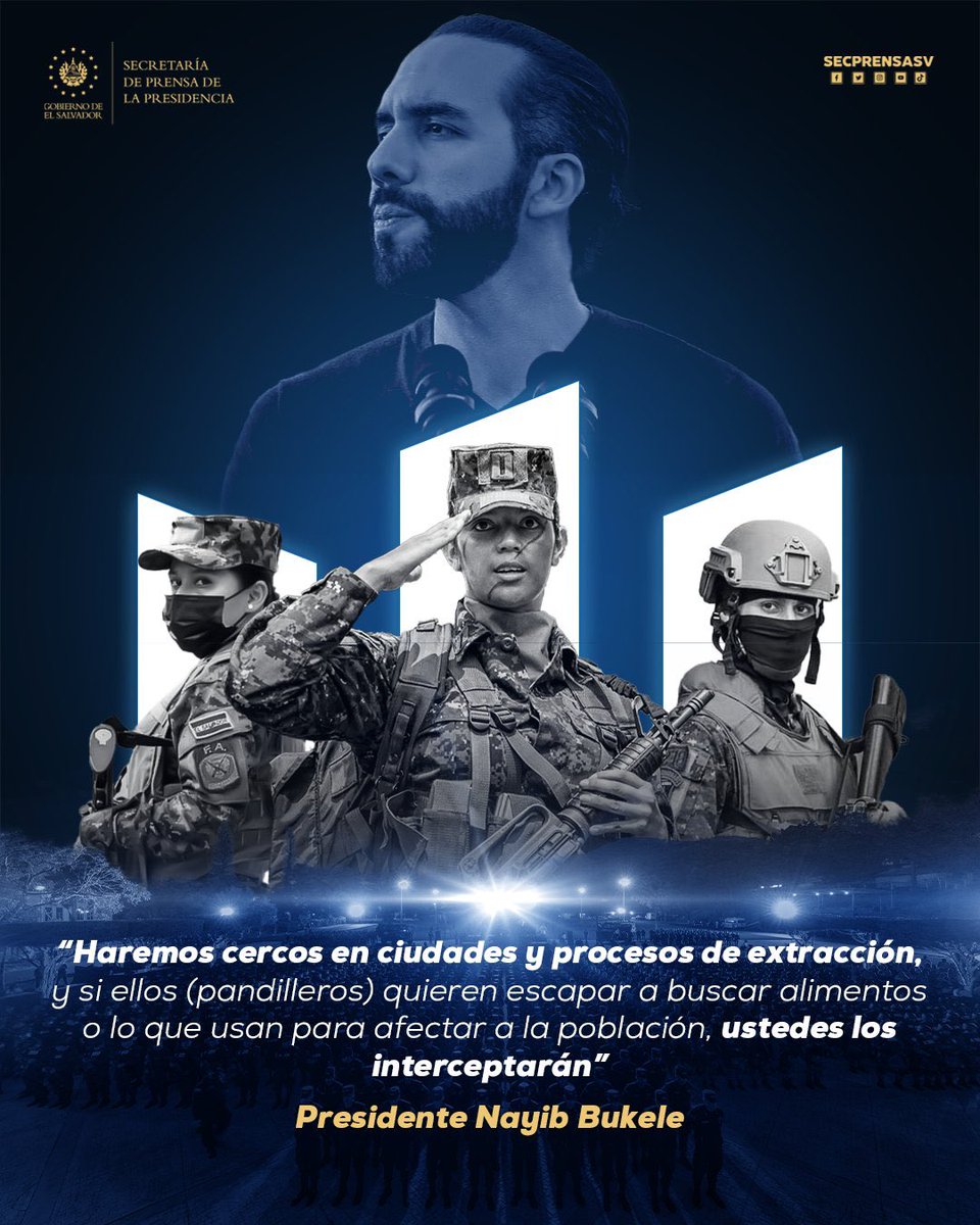 MilenaMayorga's tweet photo. #CercoSoyapango, es el inicio de la quinta fase del #PlanControlTerritorial, nuestro Presidente @nayibbukele siempre poniendo el bienestar de la gente en primer lugar. https://t.co/c01TNr7dRy