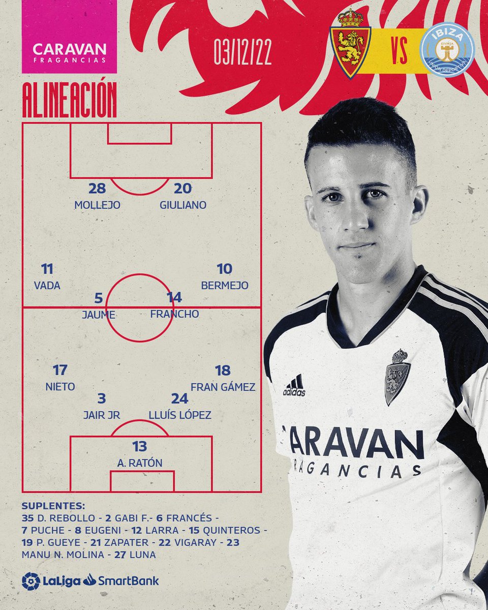 Real Zaragoza 🦁 on X: ¡Aquí está nuestro once de esta tarde! 🔥 ¡𝘼  𝙥𝙤𝙧 𝙩𝙤𝙙𝙖𝙨, 𝙯𝙖𝙧𝙖𝙜𝙤𝙘𝙞𝙨𝙩𝙖𝙨! #RealZaragozaIbiza  #DefendiendoAlLeón 🦁  / X