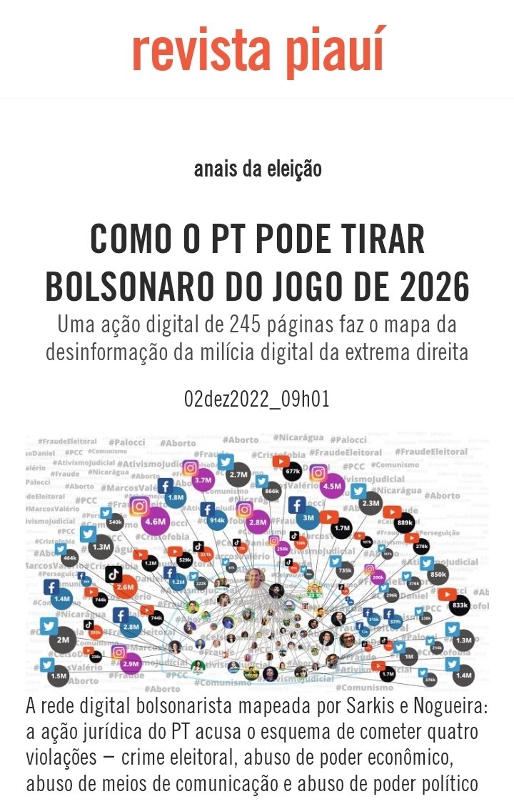 renatoroseno's tweet image. 1. Revista Piauí revela mapeamento feito da milícia digital do bolsonarismo a partir da conta de Carlos Bolsonaro, filho do presidente, no Twitter. O trabalho foi coordenado por dois pesquisadores, Fernanda Sarkis e Marcus Nogueira. (...)