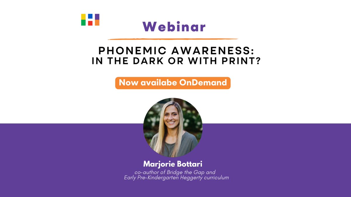 📣 Now available On-Demand: In the Dark or With Print? Join Marjorie Bottari, Director of Professional Development at Heggerty, as she addresses the question, should phonemic awareness be taught “in the dark” or only with print? Watch Here: tinyurl.com/ympkj3ku