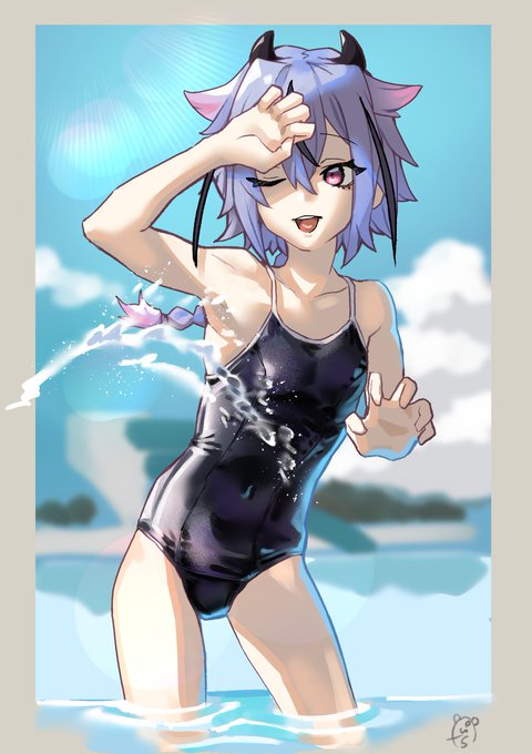 ミコト君でスク水!
#鳴花ミコト 