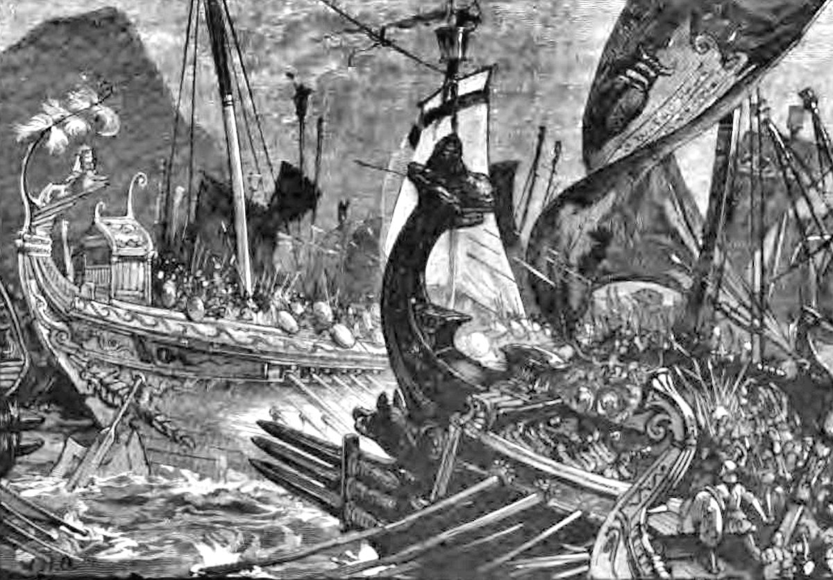 أصل الحكاية #معركة_سلاميس 
بعد أن تمت هزيمة اليونانيين علي يد مَلِك الفُرس #إكسيركسيس في معركة #ثرمو...