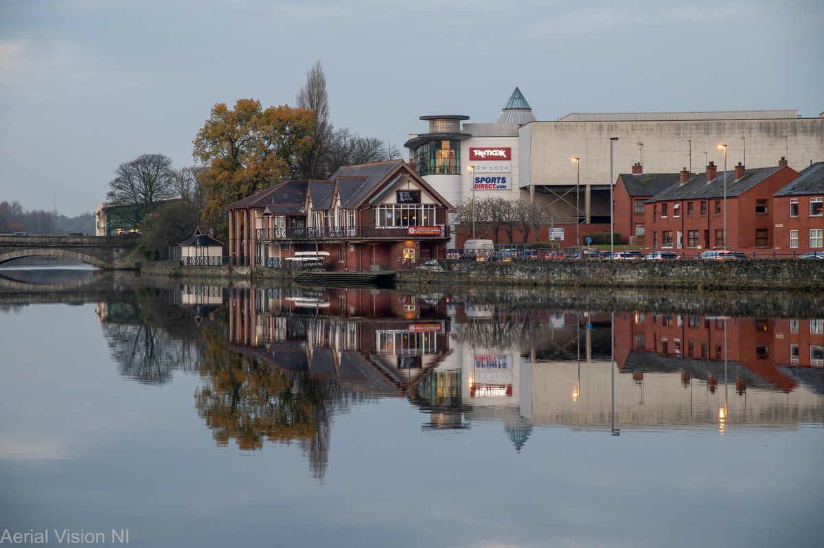 Aerial Vision NI on Twitter "Coleraine reflecting in the river Bann