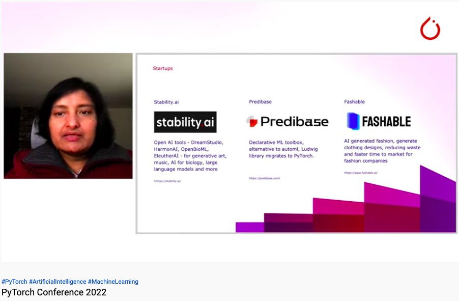 Thanks @geeta4c for highlighting @Fashable_AI  as one of the Startups of reference on the @PyTorch  community, together with @StabilityAI and @Predibase, during #PyTorchConference 2022

 #PyTorch #ArticialIntelligence #MachineLearning