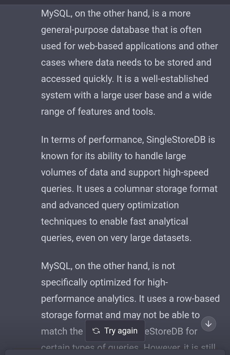 Annevigoss's tweet image. #MySQL and #SingleStoreDB

#ChatGPT